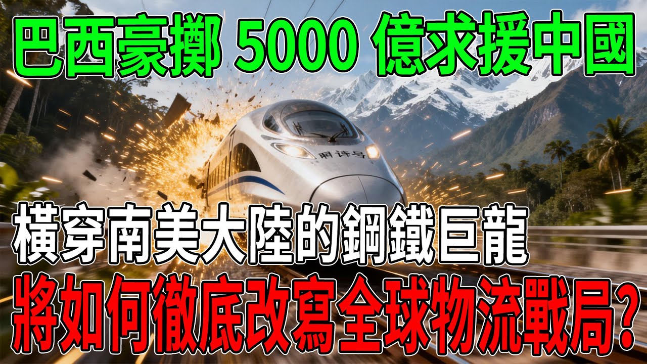 巴西豪擲5000億求援中國！橫穿南美大陸的鋼鐵巨龍，將如何徹底改寫全球物流戰局？#中國基建#巴西鐵路#兩洋鐵路#南美物流#大國博弈#一帶一路