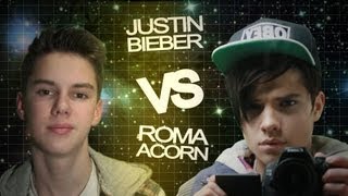 картинка: Джастин Бибер VS Рома Желудь. Великая рэп битва!