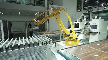 CNC Nesting line WCG2813LA 2 with robot unloading