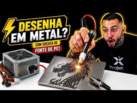⚡ Como Fazer MÁQUINA DESENHAR em METAL Usando Sucata de FONTE DE PC