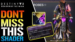 Destiny 2: ONE Of The BEST Shaders EVER! The Luminous Void Is Essentially FREE! DONT MISS THIS!