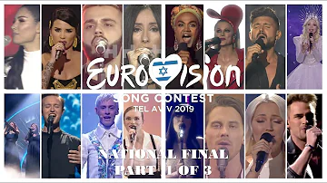 Eurovision 2019 National Final Top 5 of Each Country Part 1 of 3