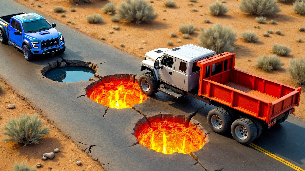 Cars vs Wrong LAVA Deep Pit | BeamNG.drive Fails & Crashes 2025!