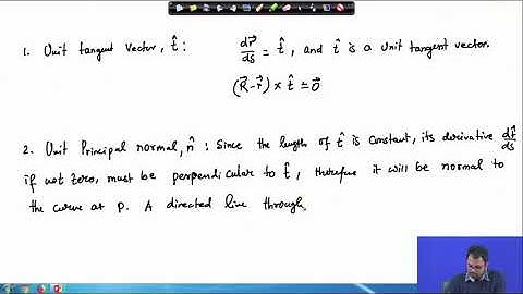 Lecture 46 : Unit Normal, Unit binormal, Equation of Normal Plane