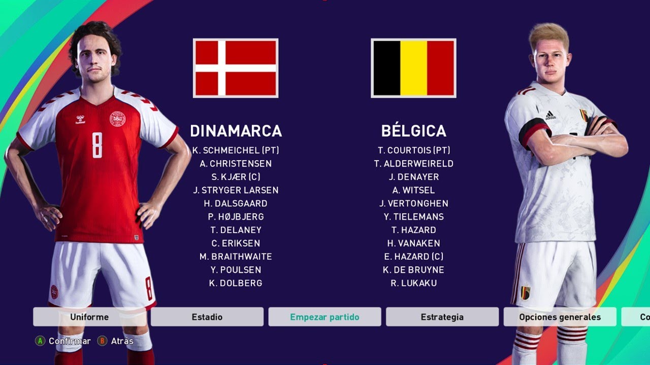 DINAMARCA VS BELGICA ⚽️ EUROCOPA 2021 | Pes 2021 - YouTube