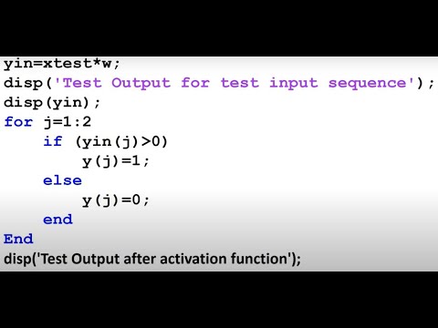 Design and implementation of HeteroAssociative Nets using MATLAB