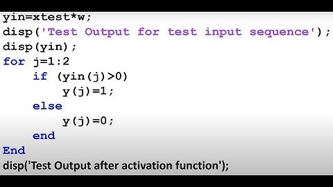 Design and implementation of HeteroAssociative Nets using MATLAB