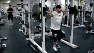 Kneeling Jump Squat 255lbs lifted by 155lbs Robbie Walden