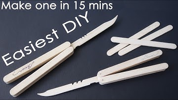 EASIEST way to make popsicle stick butterfly knife - DIY 2018