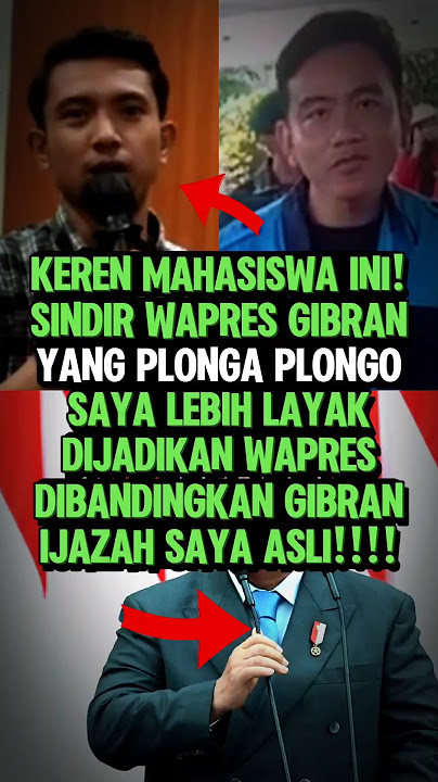 MENYALA!! MAHASISWA INI SINDIR WAPRES GIBRAN YANG PLONGA PLONGO #shorts #wapresgibran