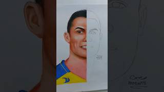 هل هقدر ارسم كرستيانو رونالدو في ساعة واحدة 😯! | Drawing Cristiano Ronaldo #art #drawing #رسم