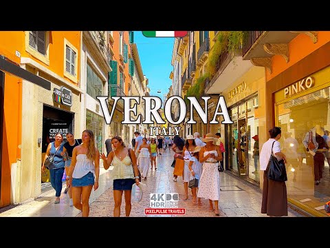 Verona Italy 4K Walk 🇮🇹 | Juliet’s House, Piazza delle Erbe & Ponte Pietra