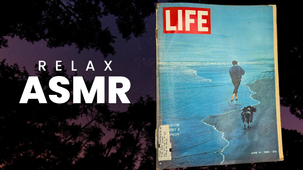 Looking through a 56 year old magazine / ASMR whispering and gum chewing