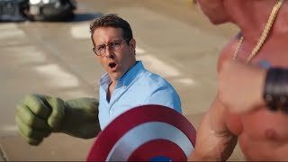 Free Guy Captain America Shield Scene /Ryan Reynolds with Captain America's Shield - Free Guy (2021)