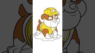 Paw patrol coloring page pdf #viral #colorpage #short @HappyColoringPage #colorpageasmr Rubble