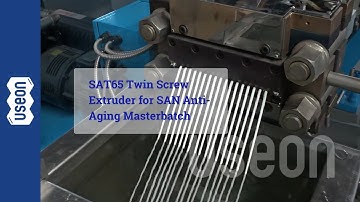 SAT65 Twin Screw Extruder for SAN Anti-Aging Masterbatch | Water Cooling Strand Pelletizing