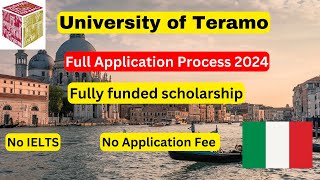 University of Teramo Application process | Fully funded scholarship | No IELTS | No Application fee screenshot 2