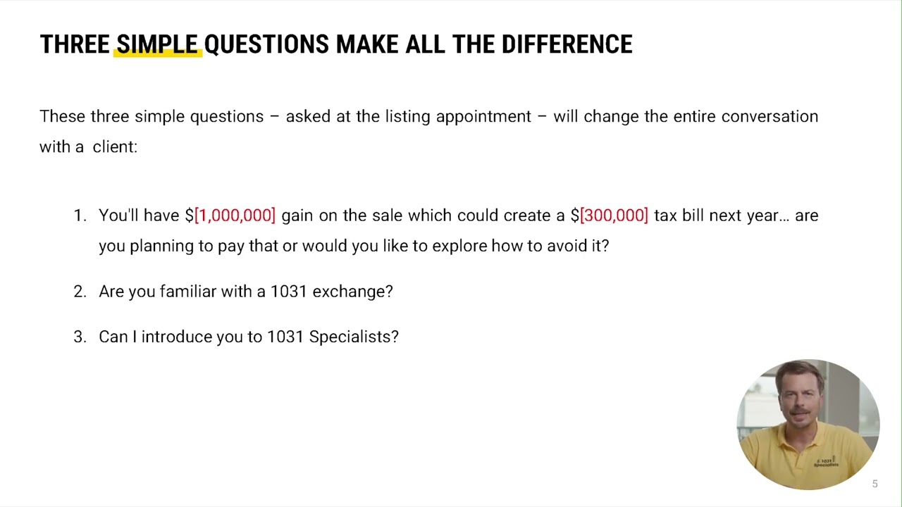 Session 7: Using 1031’s to Win More Business