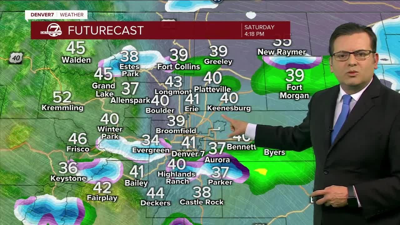 Snow tapers off but we stay cool Saturday; big warmup Sunday