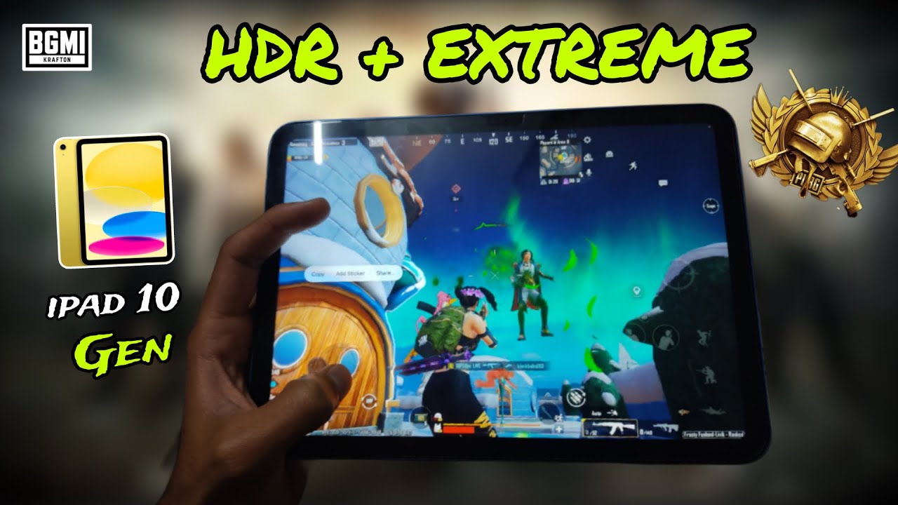 iPad 10th Gen BGMI Test 🔥 HDR + Extreme | 60 FPS HANDCAM Gameplay + Best Sensitivity