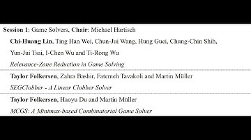 ACG 2025: Session 1 "Game Solvers"