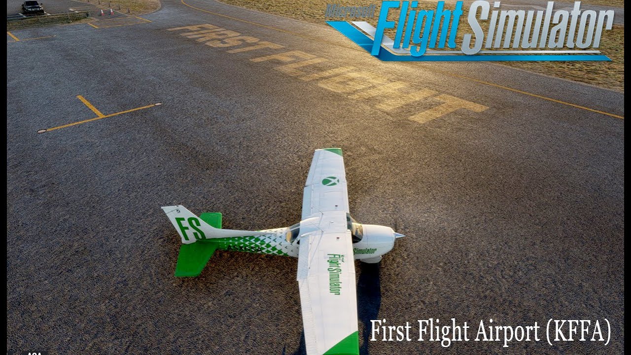 MSFS Live: Realistic Cessna 172 Cold Start & Fly-by at Kitty Hawk (KFFA ...