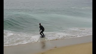 Skimboarding Small, Perfect Waves at The Wedge  Raw Footage