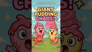 GIANT PUDDING CHAOS! 😂🍮 Flying Worms Go Crazy! #3d #cartoon #animation #piehole