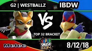 SSC 2018 SSBM - iBDW (Fox) Vs. G2 | Westballz (Falco) Smash Melee Losers Bracket