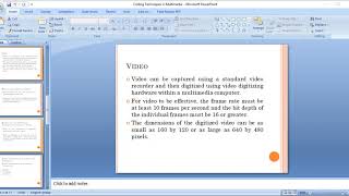 Coding Techniques for multimedia files