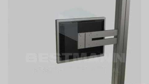 OCTANORM® . E 186 + Z 415 Zarge LCD Bildschirm Systembefestigung @ Bestmann Messebau