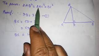Ex6.5Qn14,The Perpendicular From A On Side Bc Of Abc Intersectsbc At D St Db3Cd Pt 2Ab22Ac2Bc2