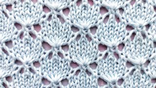Delicate openwork pattern with tulips for knitting a jumper, top