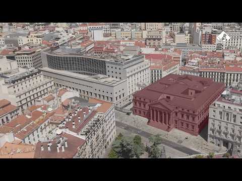 Parliamentary buildings: 89,000 square meters around the Plaza de las Cortes