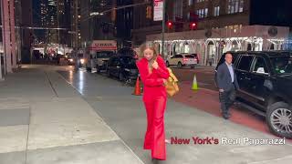 Olivia Wilde looks radiant in a red suit while promoting her movie Don't Worry Darling.
