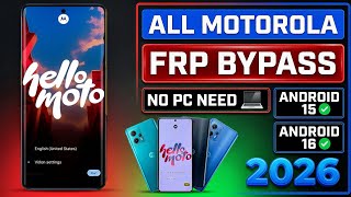 👉 Motorola FRP Bypass 2026 🔥  Without PC | Android 14/15/16 Google Account Unlock (Latest Method)