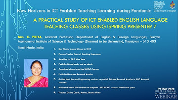 A PRACTICAL STUDY OF ICT ENABLED ENGLISH LANGUAGE TEACHING CLASSES USING iSPRING PRESENTER 7