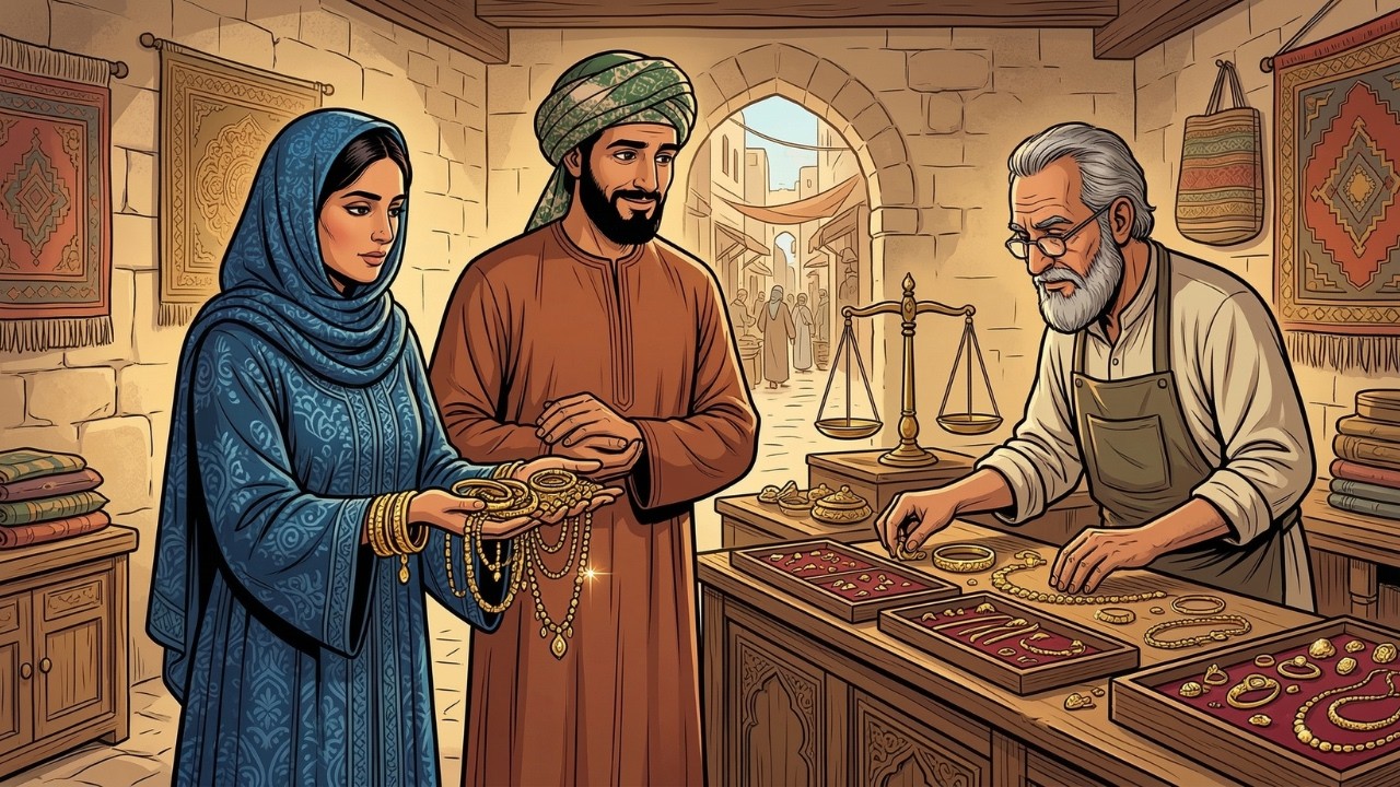 قصة الزوجه الصالحه التي باعت ذهبها لتصنع منه زوجها تاجراً .. فردّ الجميل بطريقة أبكت الحجر