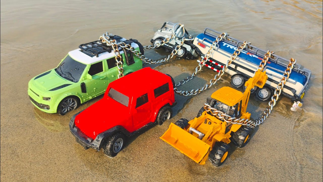 JCB Tractor Cartoon Video | Volvo Indian Oil Truck Accident Pulling Out Side Defender Jcb 3dx Thar 