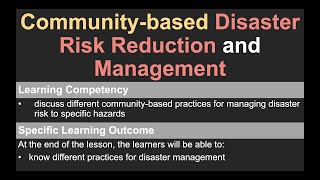 Community-based Disaster Risk Reduction and Management