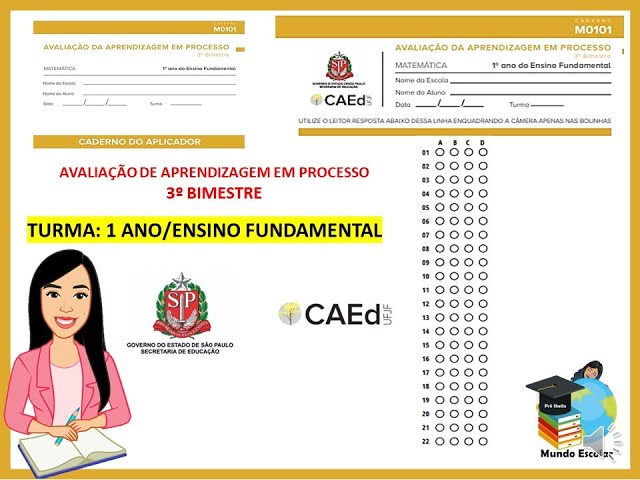 Avaliação de matemática 1º Ano EF - 3º bimestre