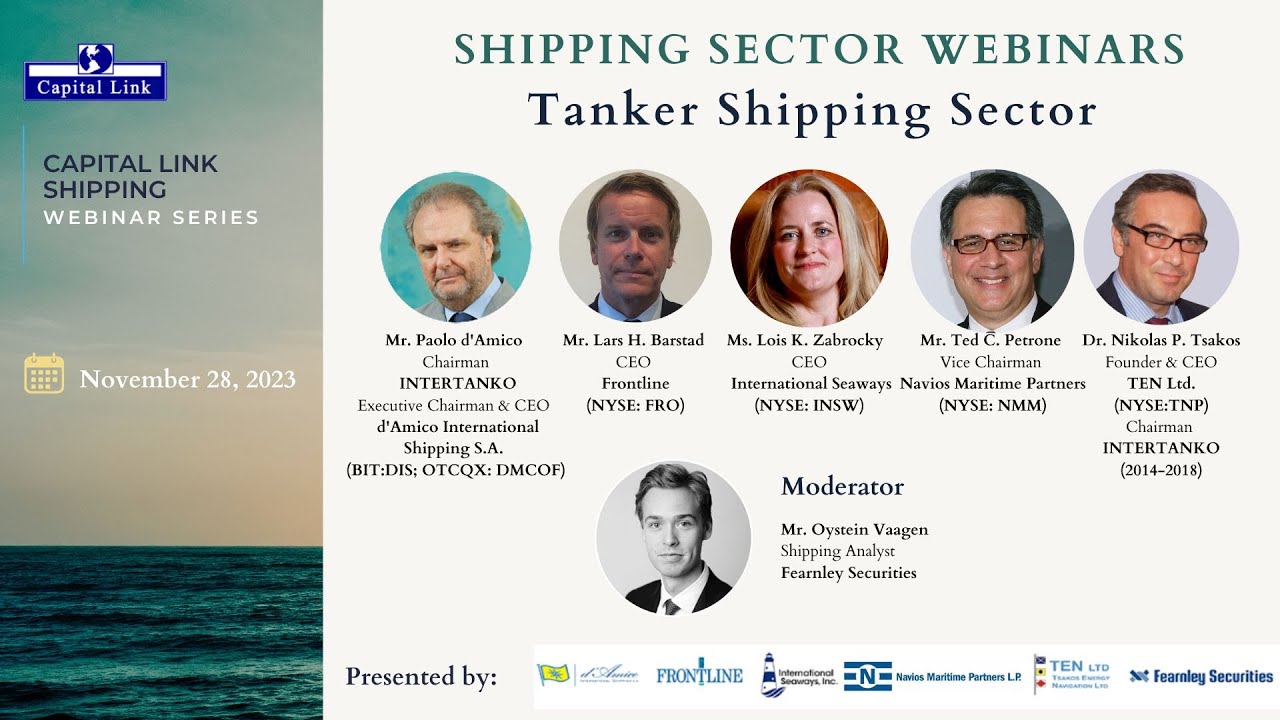 Tanker Shipping Sector Webinar - DIS, FRO, INSW, NMM, TNP & Fearnleys - November 28, 2023