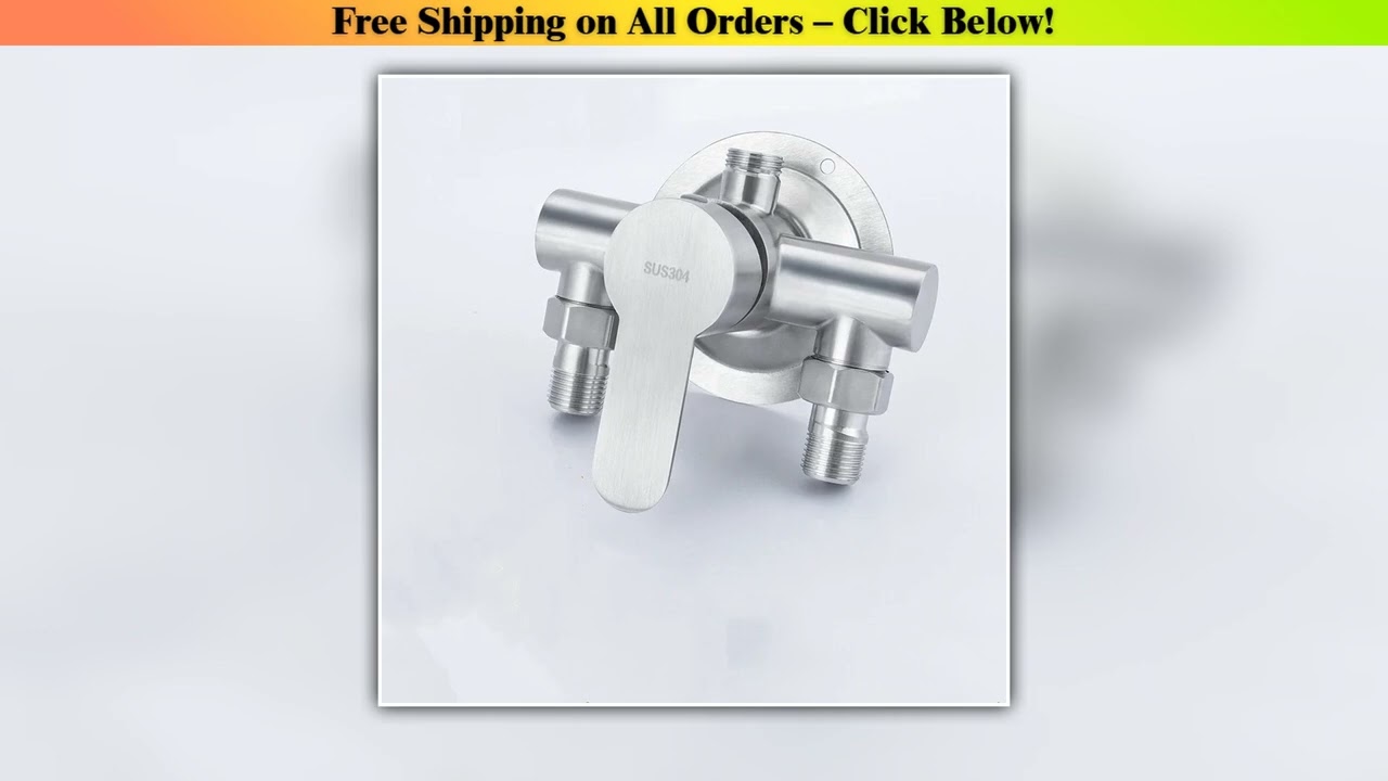304 Stainless Steel Shower Faucet Mixer Valve Double Type Bathroom Shower Hot Cold Water Tap G1/2