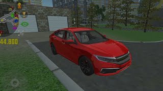 Red Color Honda Civic car driving 2021 // Car Simulator 2 Game 2021 // Android Game.. screenshot 5