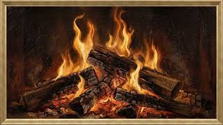 Animated Fireplace Art, with Crackling Sounds | Framed Art TV Wallpaper 4K | Oil Painting | 2 Hours screenshot 5