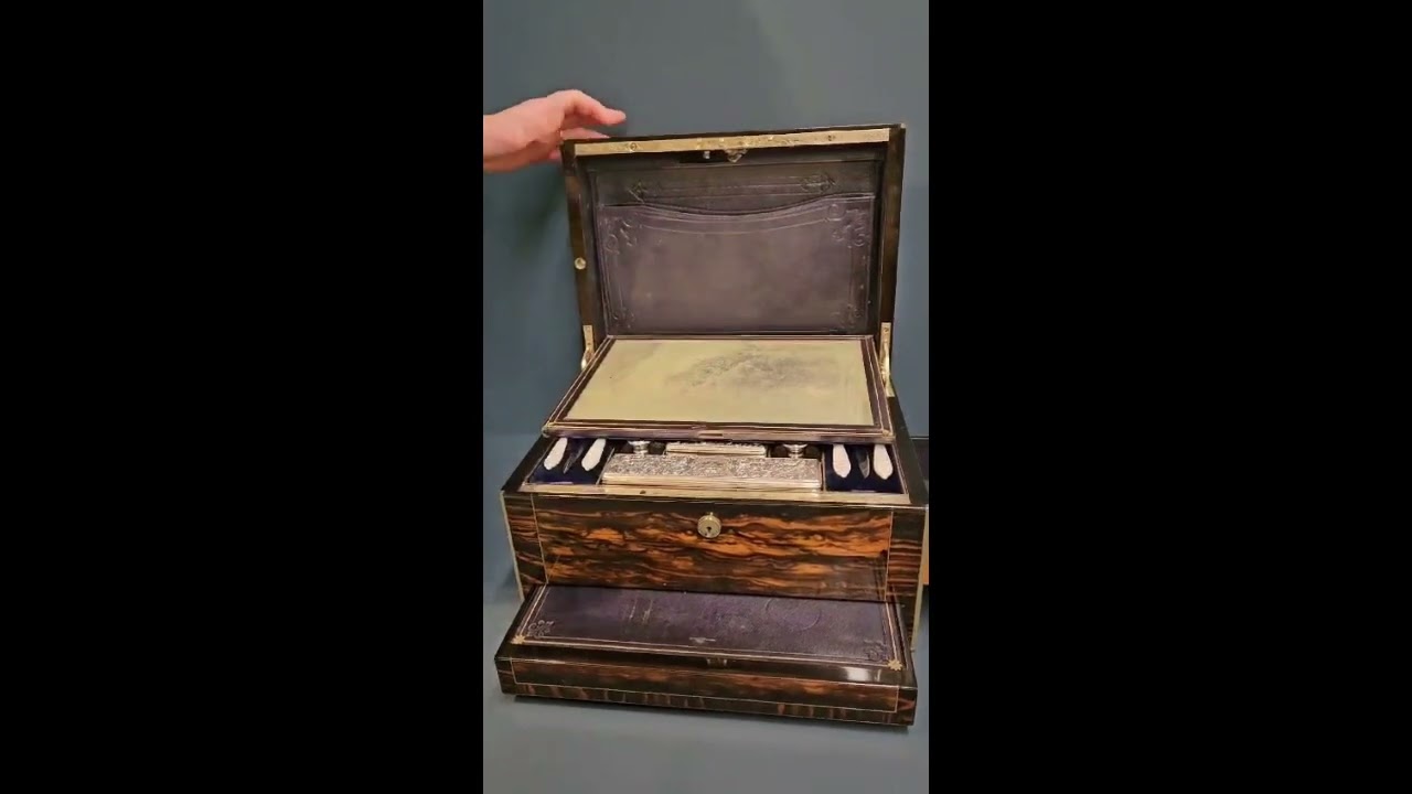 Victorian Coromandel & Silver Travelling Box 