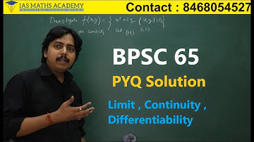 BPSC 65 | PYQ Video Solution | Limit , Continuity & Differentiability | By: Keshaw Sir