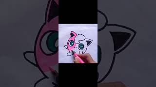 Drawing JIGGLYPUFF from POKEAMON #creativearts #youtubeshorts #cartoon #pokemon #jigglypuff