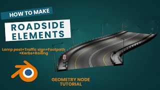 How to make Roadside elements in Geometry Node(Blender Tutorial)