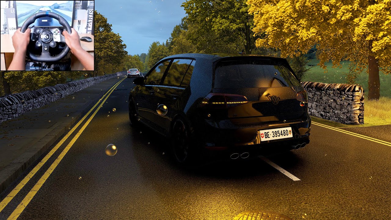 Volkswagen Golf R Assetto Corsa + Traffic Steering Wheel gameplay